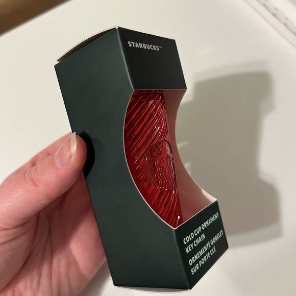 NWT Starbucks Red Cold Cup Ornament Key Chain - Picture 2 of 4